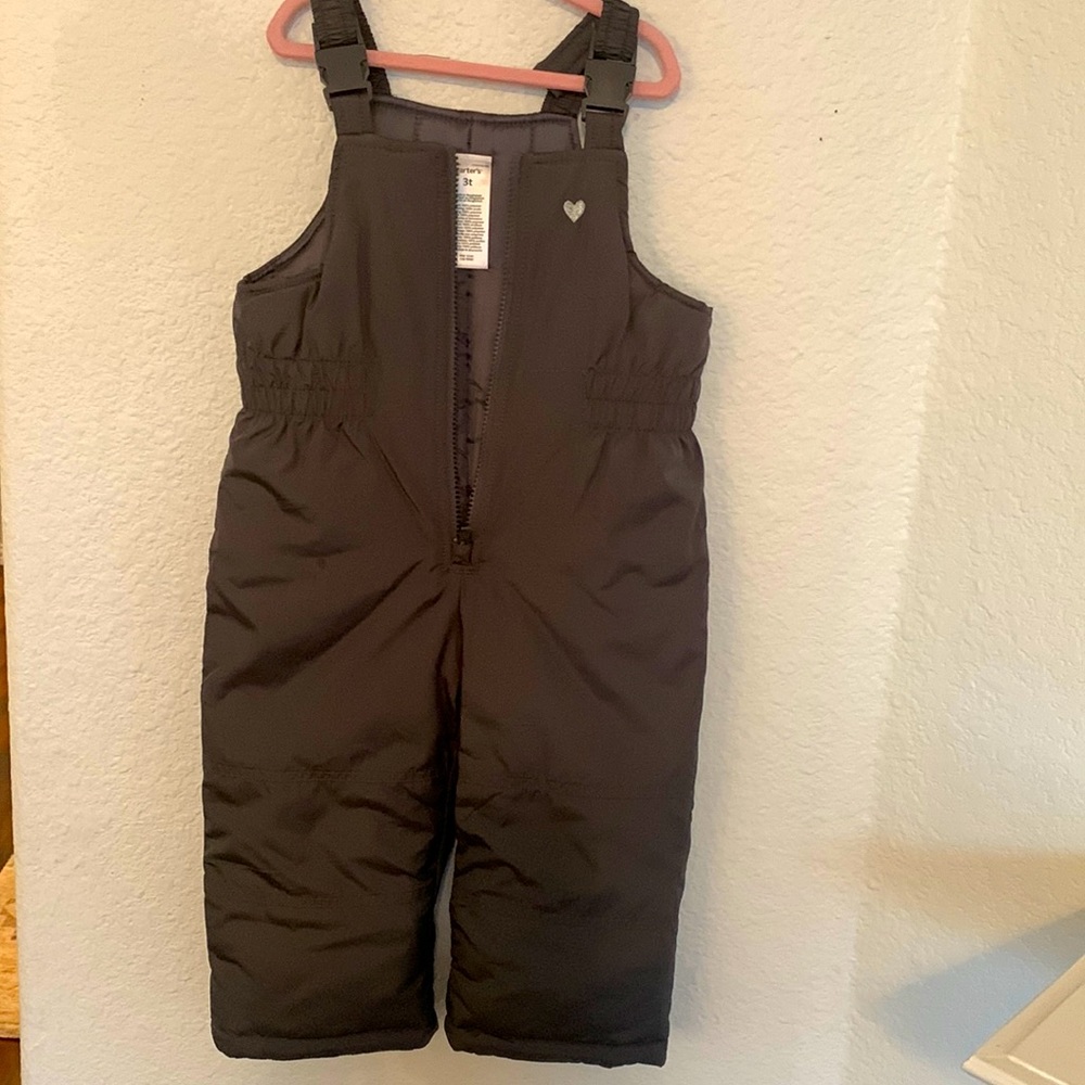 Very gently used gray Carters ski bib 3T